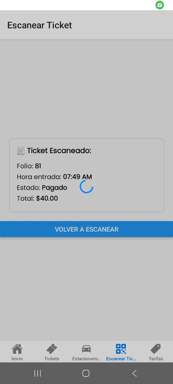 Ticket escaneado exitosamente (escaneo de tickets/boletos QR)
